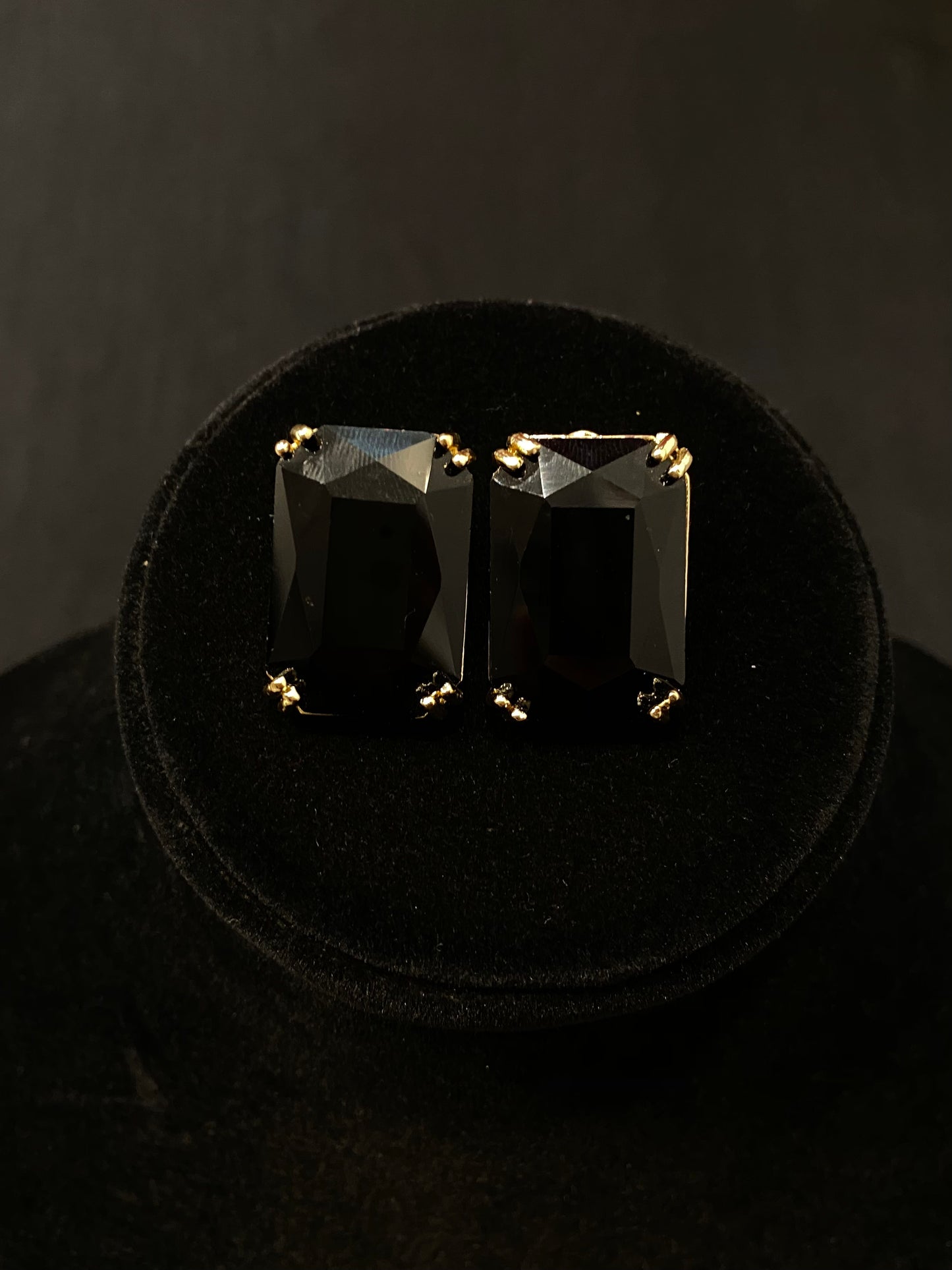 Black Glass Studs