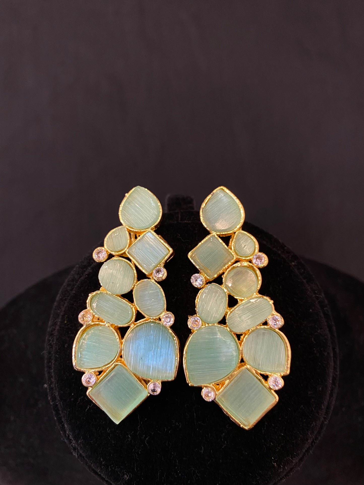 Mint Green Statement Earrings