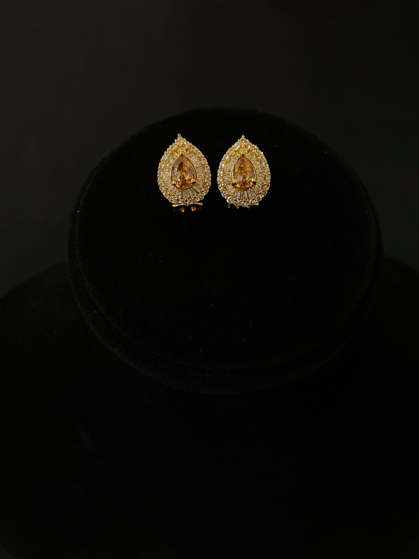 Golden Teardrop Studs