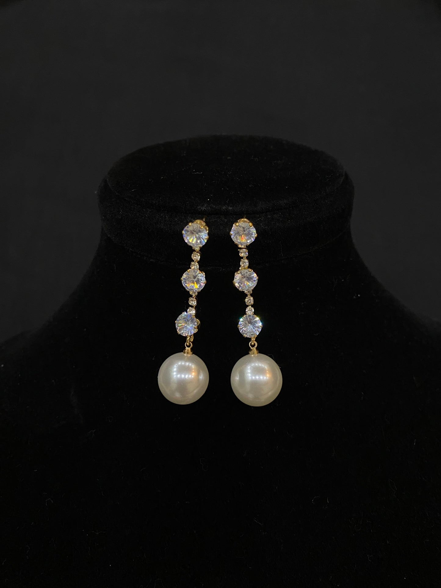 Crystal Pearl Drop Earrings