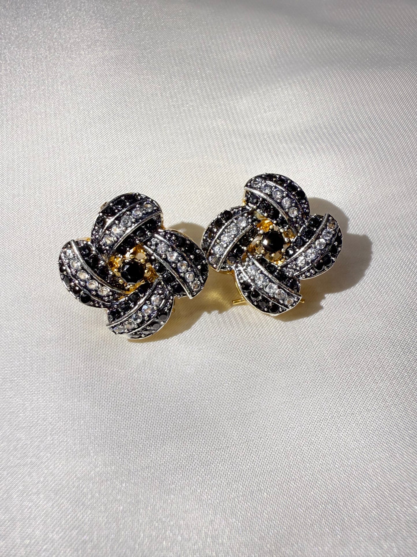Black Whirl Studs