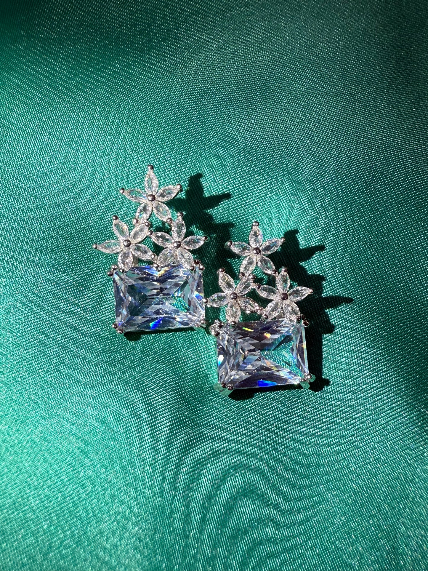 Silver Floral Cluster Studs