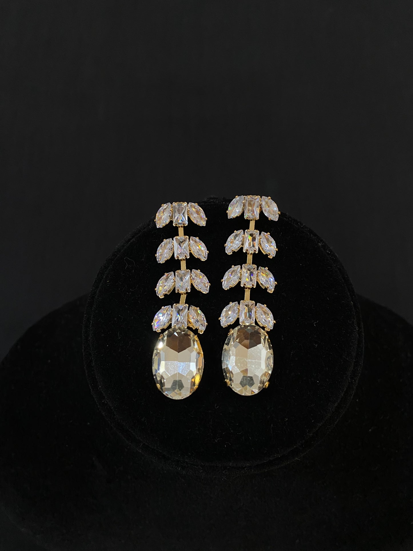 Crystal White Drop Earrings