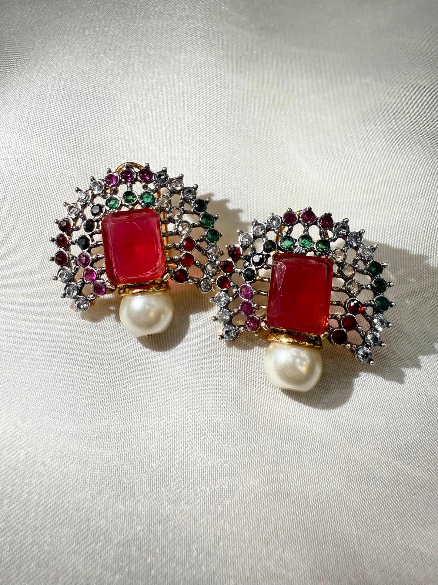 Ruby Pearl Studs