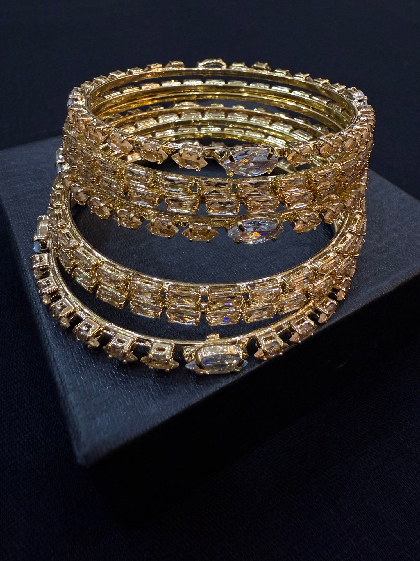 Champagne Spark Luxe Bangles (Set of 7)