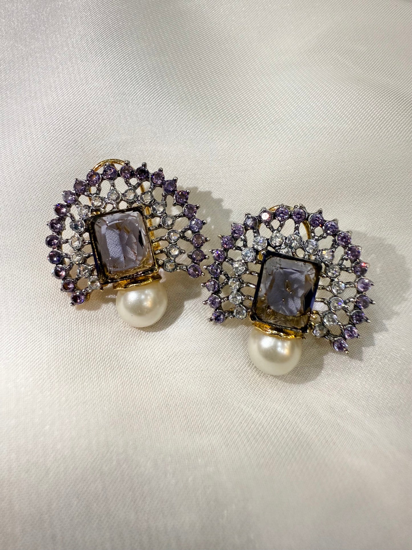 Amethyst Pearl Studs