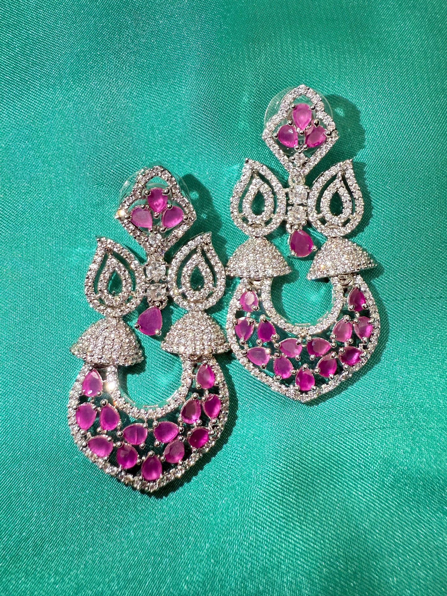 Fuchsia Chandbali Earrings