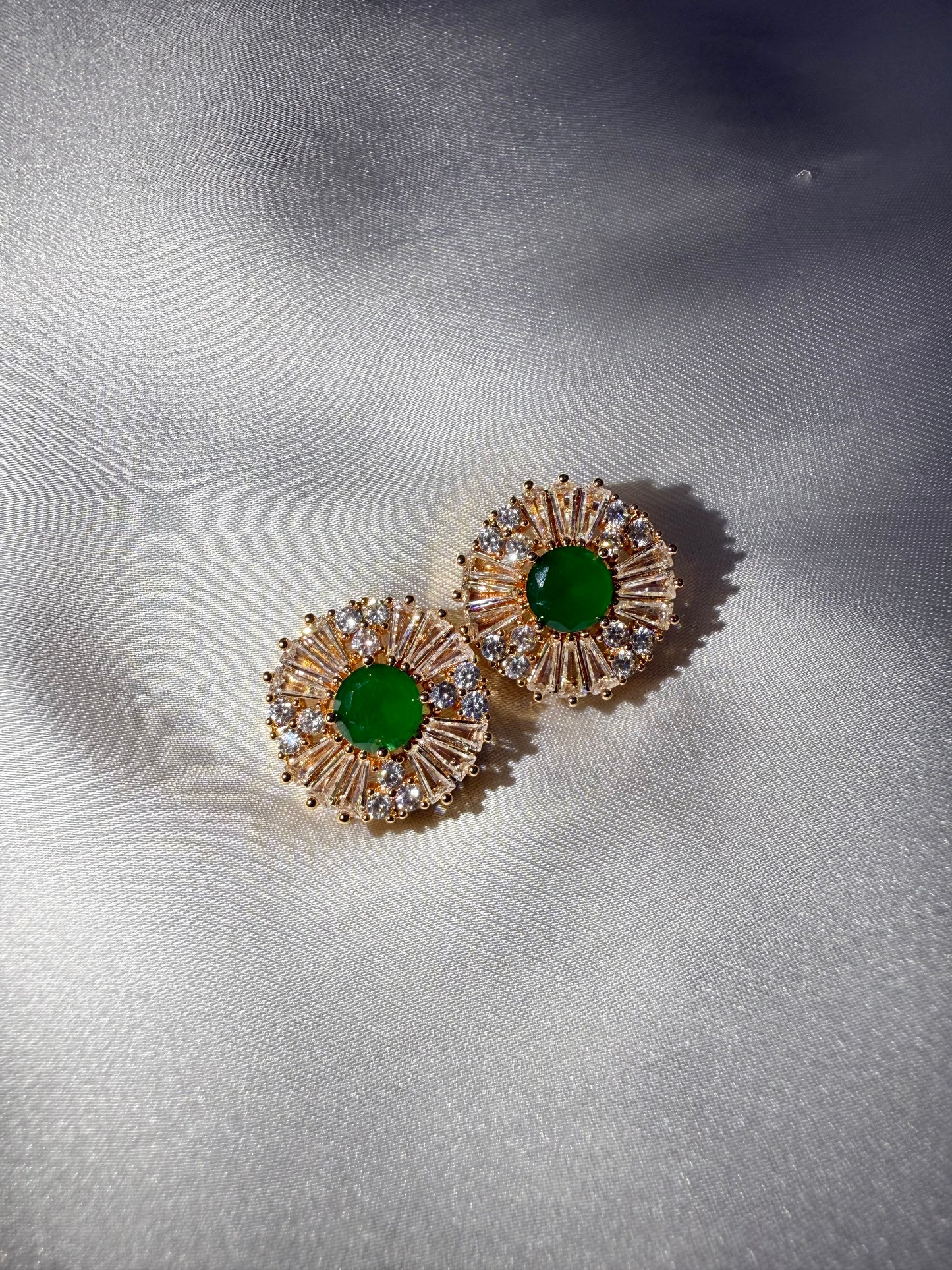Aurora Green Studs