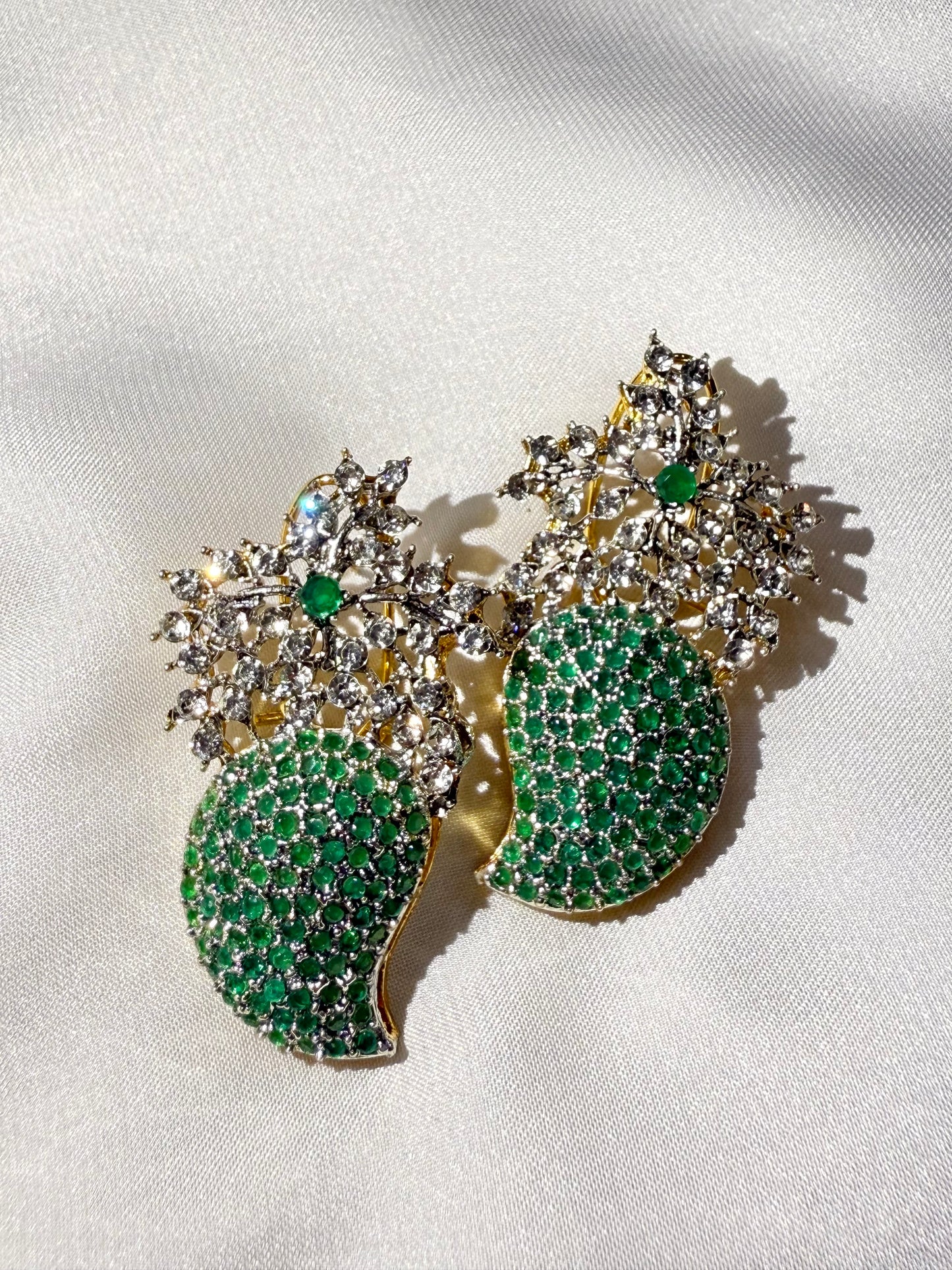 Green Glimmer Earrings