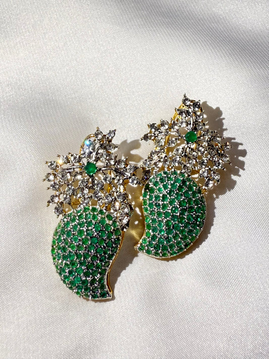 Green Glimmer Earrings