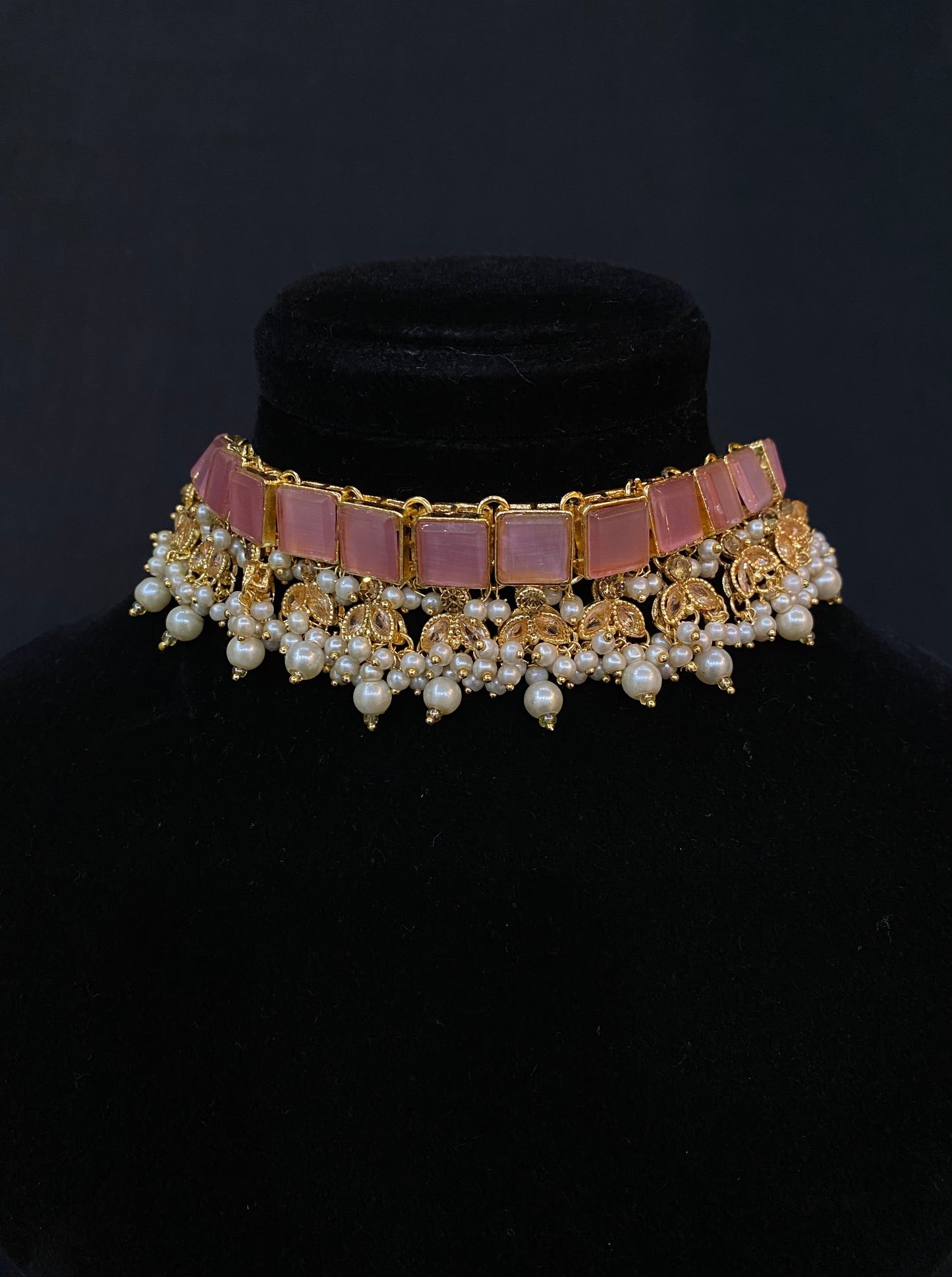 Blush Pink Pearl Choker Set
