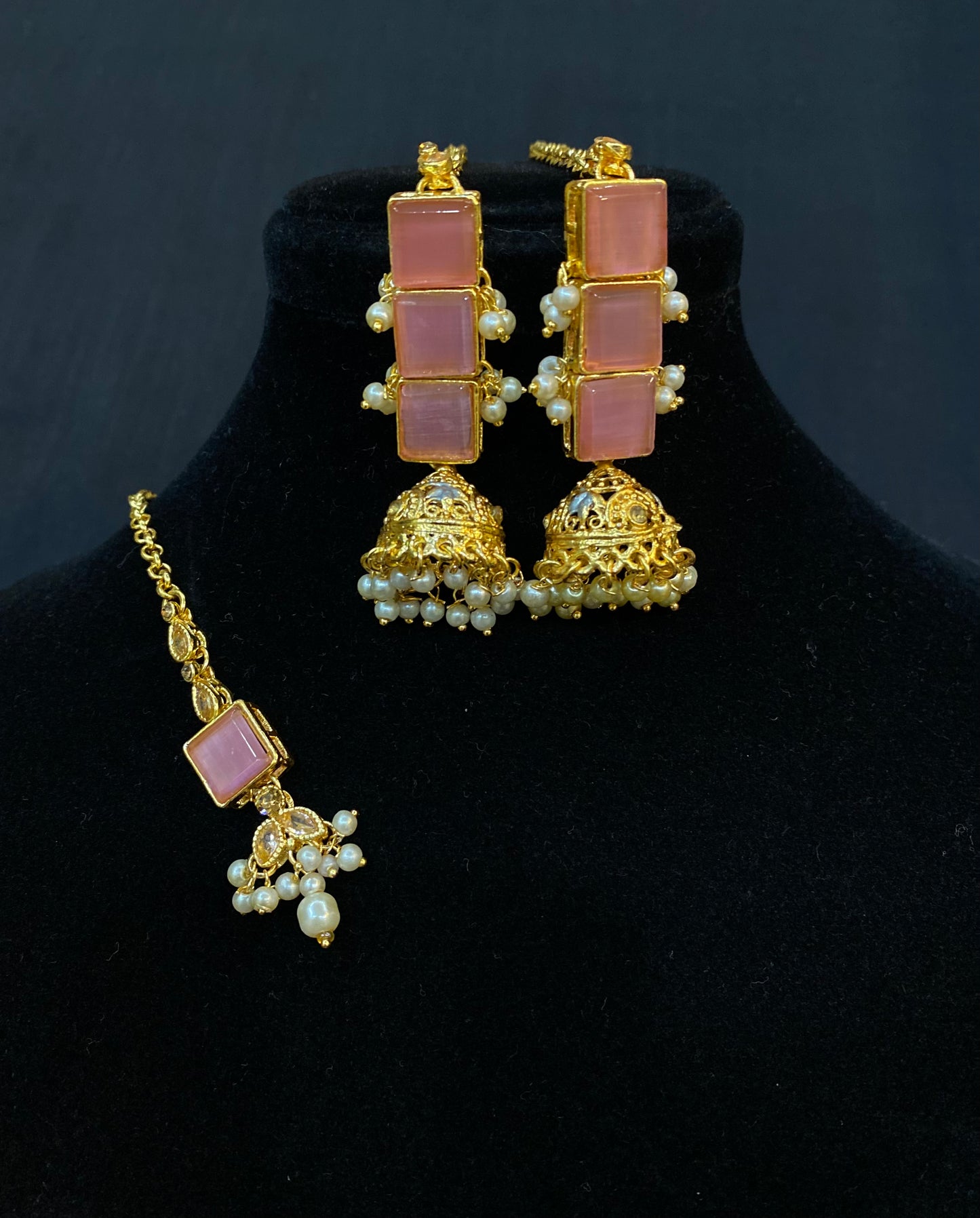 Blush Pink Pearl Choker Set