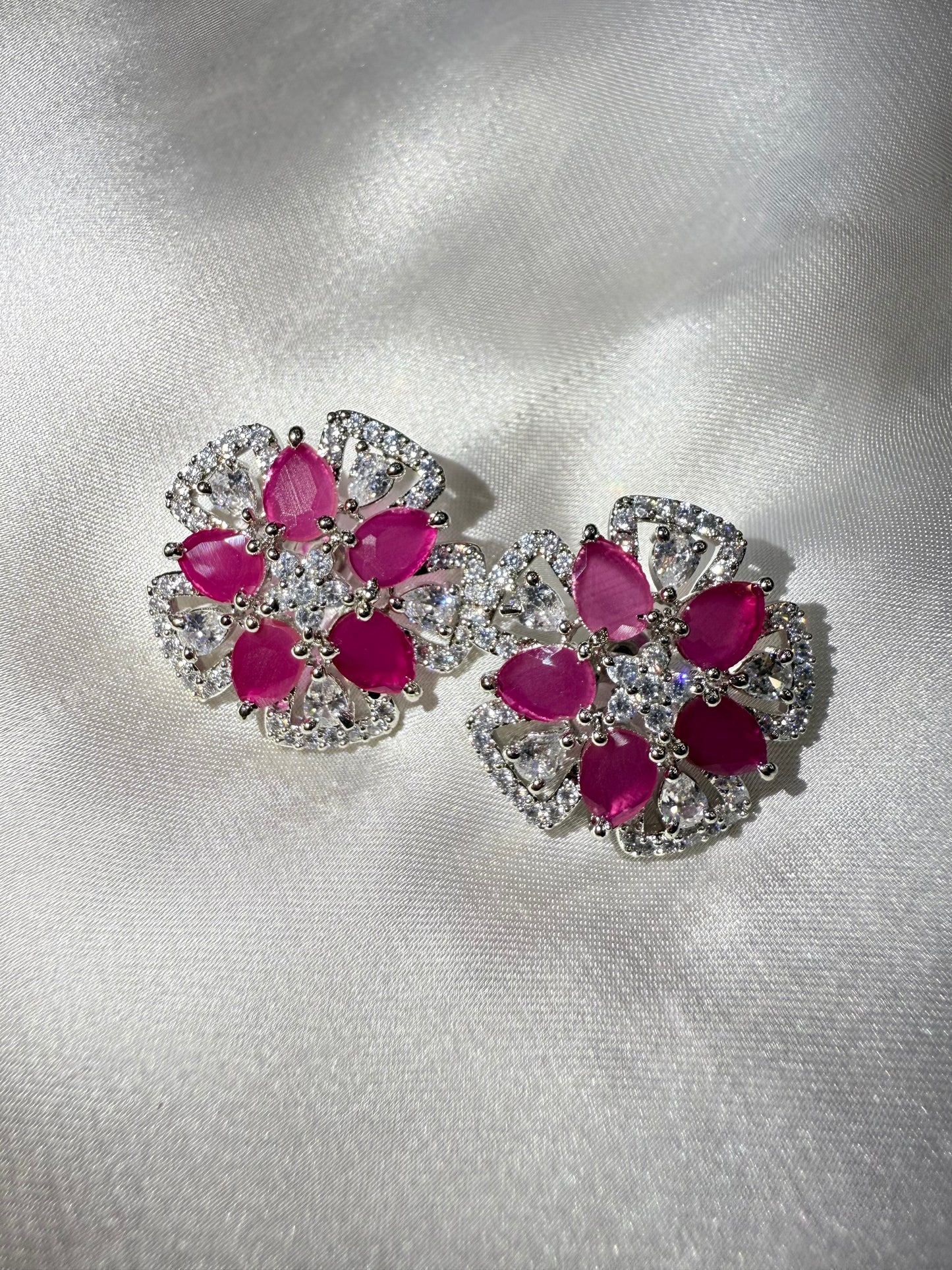 Fuchsia Petal Studs