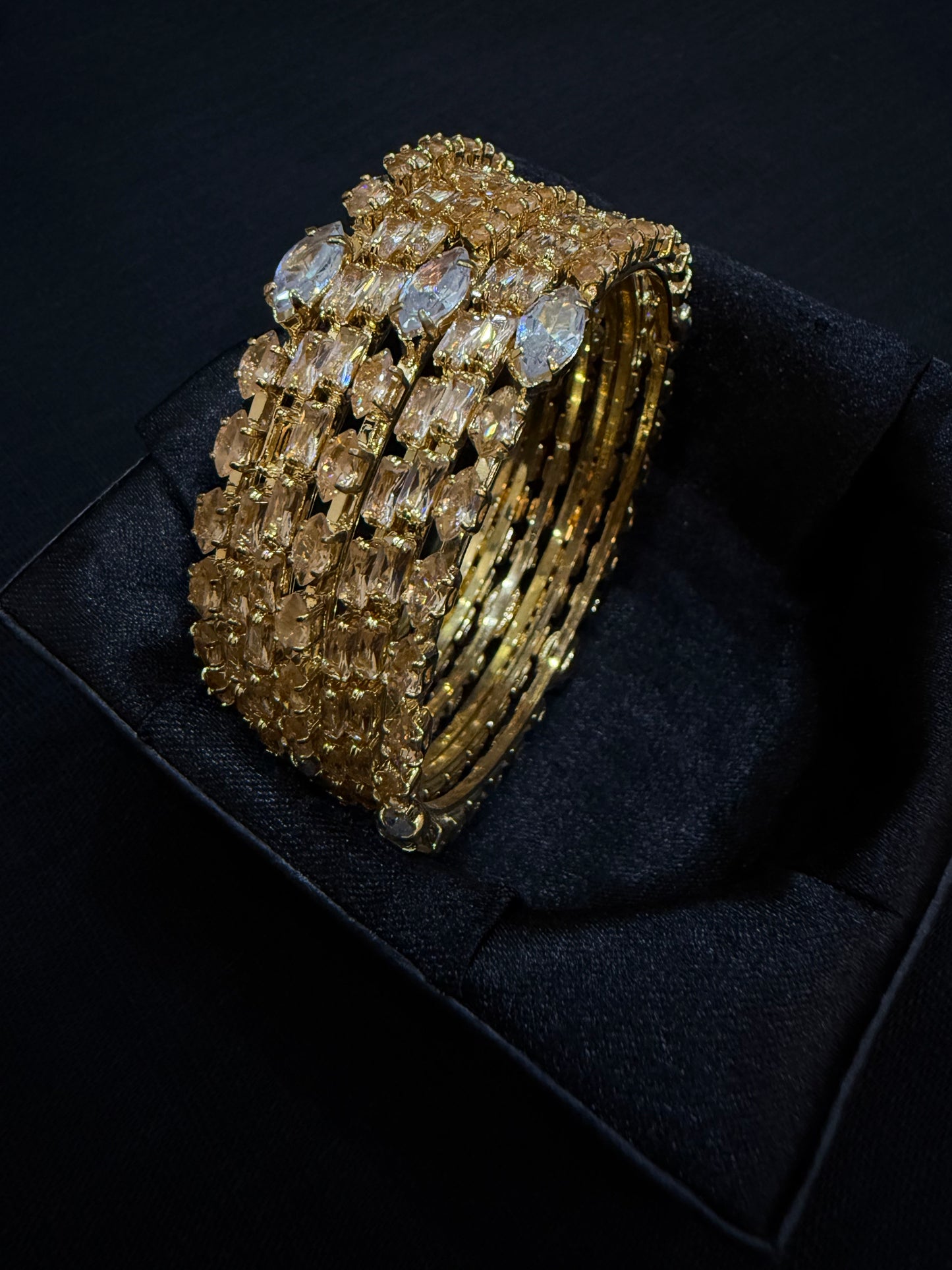 Champagne Spark Luxe Bangles (Set of 7)