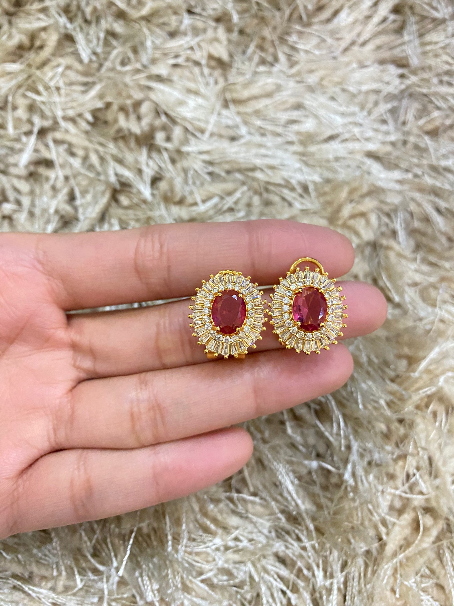 Persimmon Oval Studs