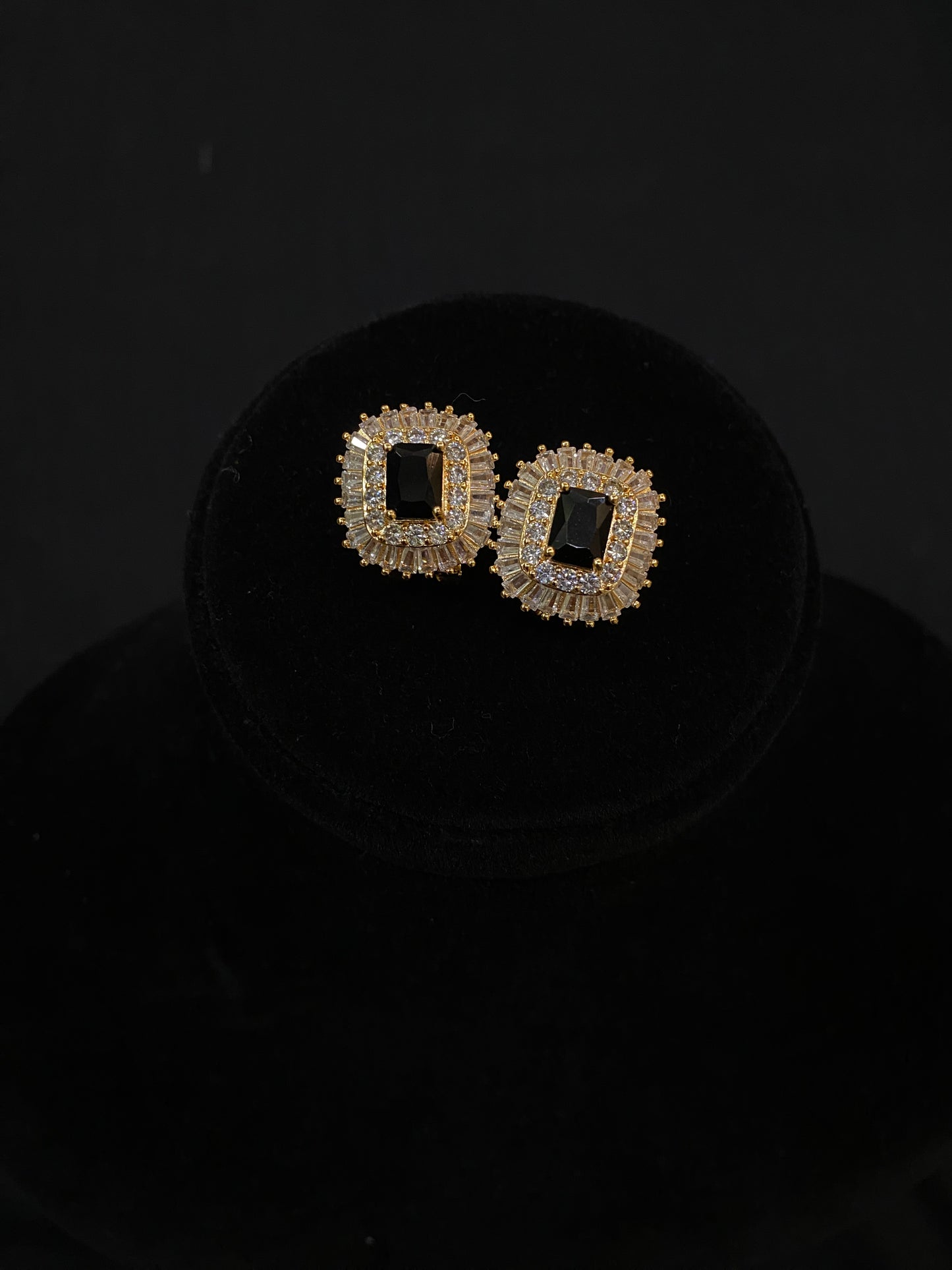 Square-Cut Black Studs