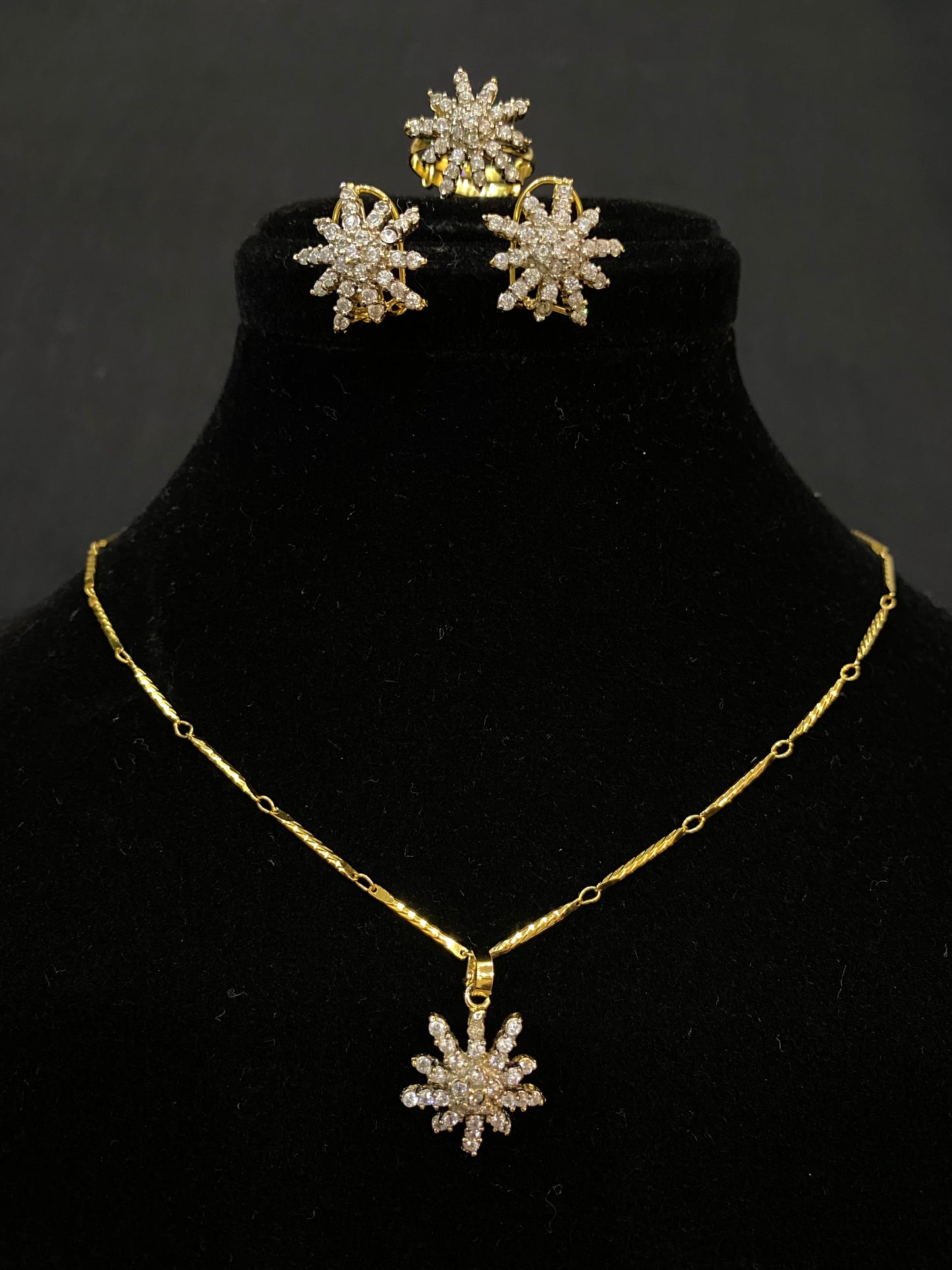 Starburst Crystal Locket Set