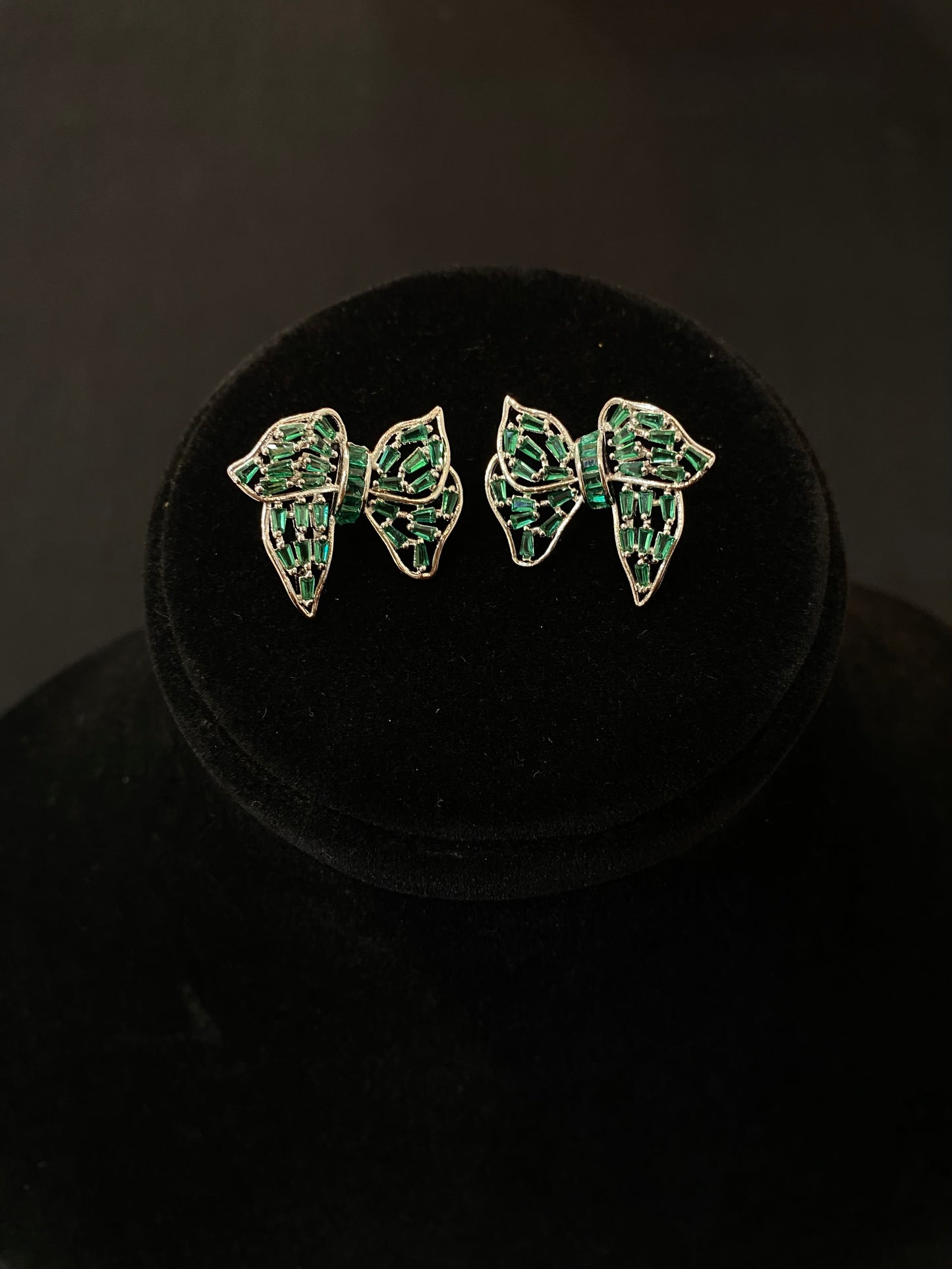 Emerald Bow Studs