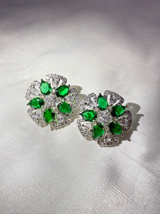 Emerald Petal Studs