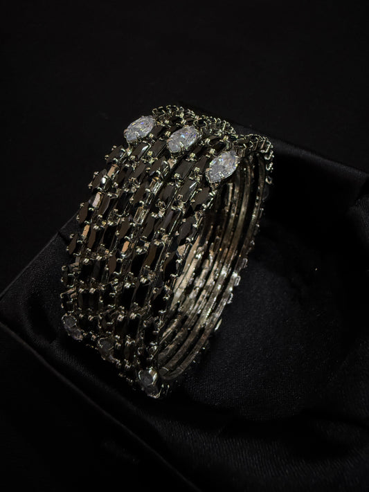 Black Spark Luxe Bangles (Set of 7)