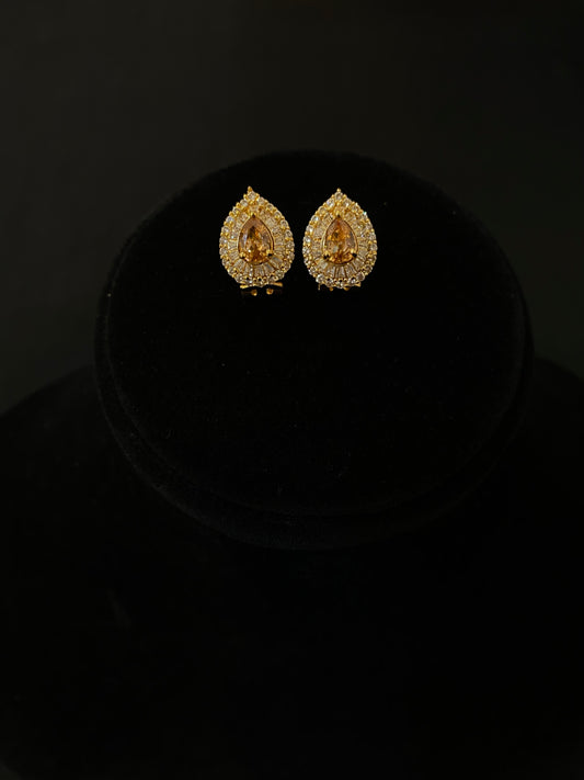 Golden Teardrop Studs