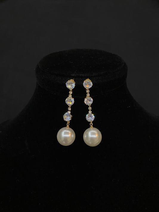 Crystal Pearl Drop Earrings