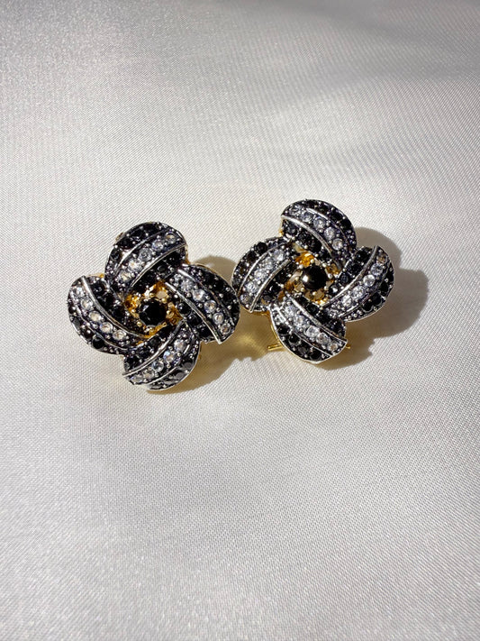 Black Whirl Studs