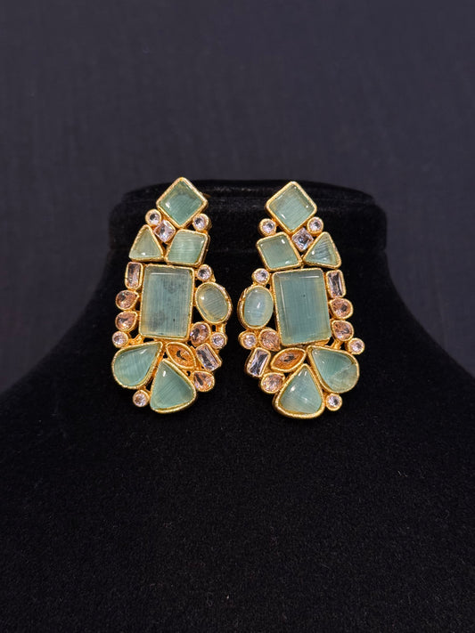 Mint Green Stone Earrings