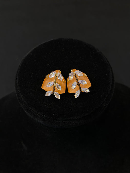 Amber Leaf Studs