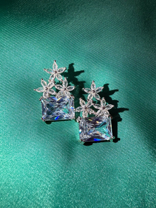 Silver Floral Cluster Studs
