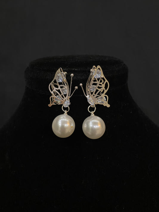 Butterfly Pearl Earrings