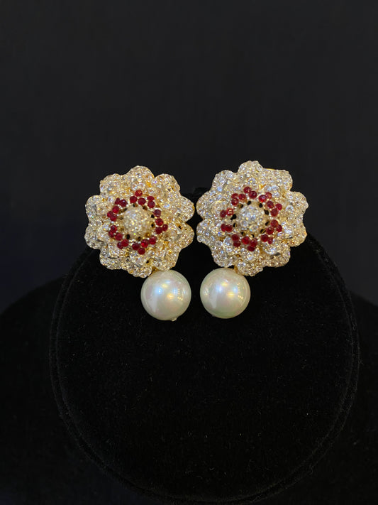 Pearl Ruby Earrings