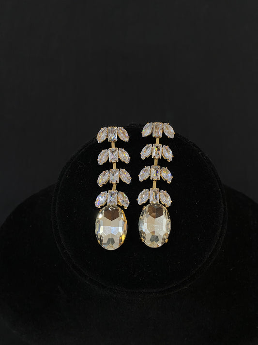 Crystal White Drop Earrings