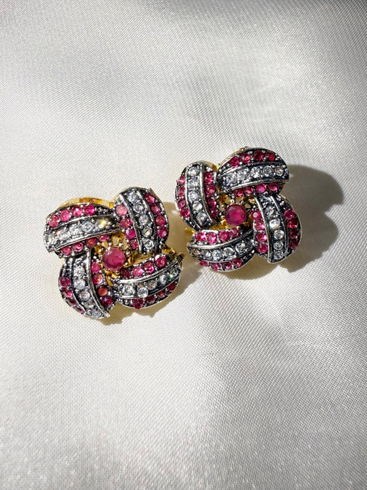 Fuchsia Whirl Studs