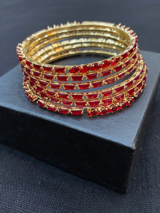 Ruby Royale Bangles (Set of 6)
