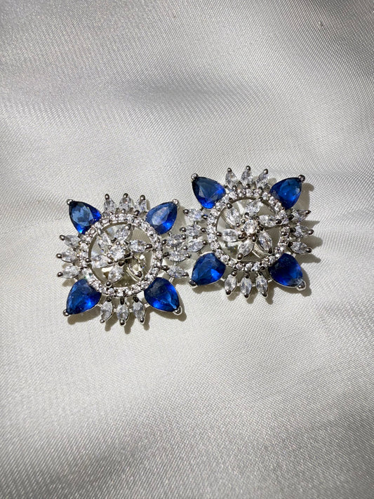Sapphire Sunburst Studs