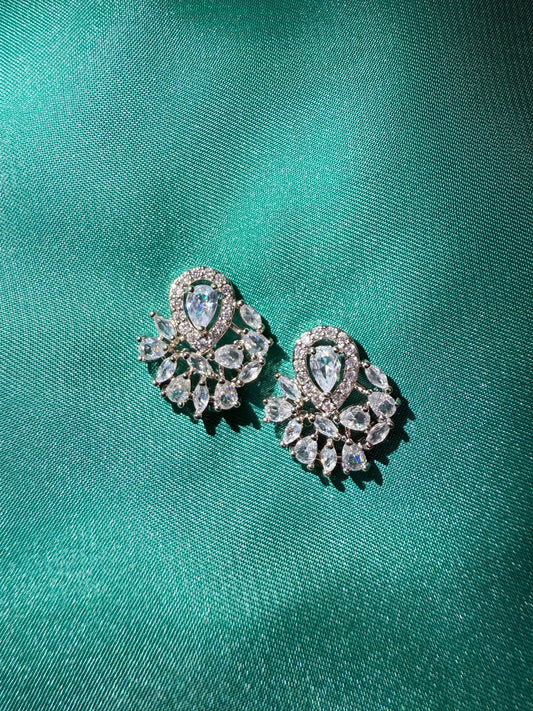 Celeste Teardrop Cluster Studs