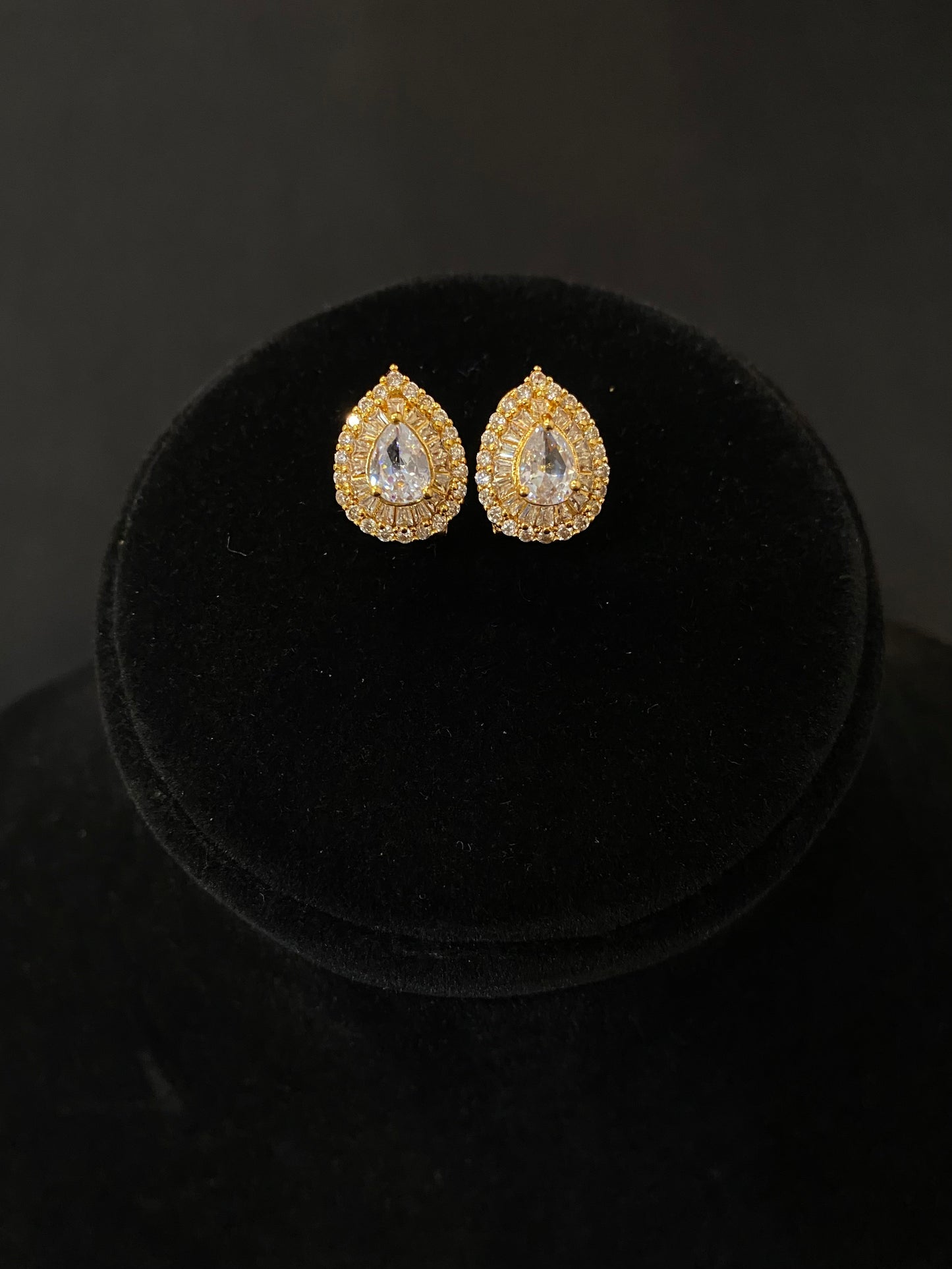 Crystal Teardrop Studs