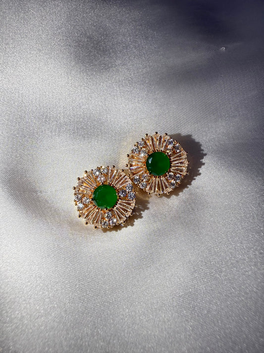 Aurora Green Studs