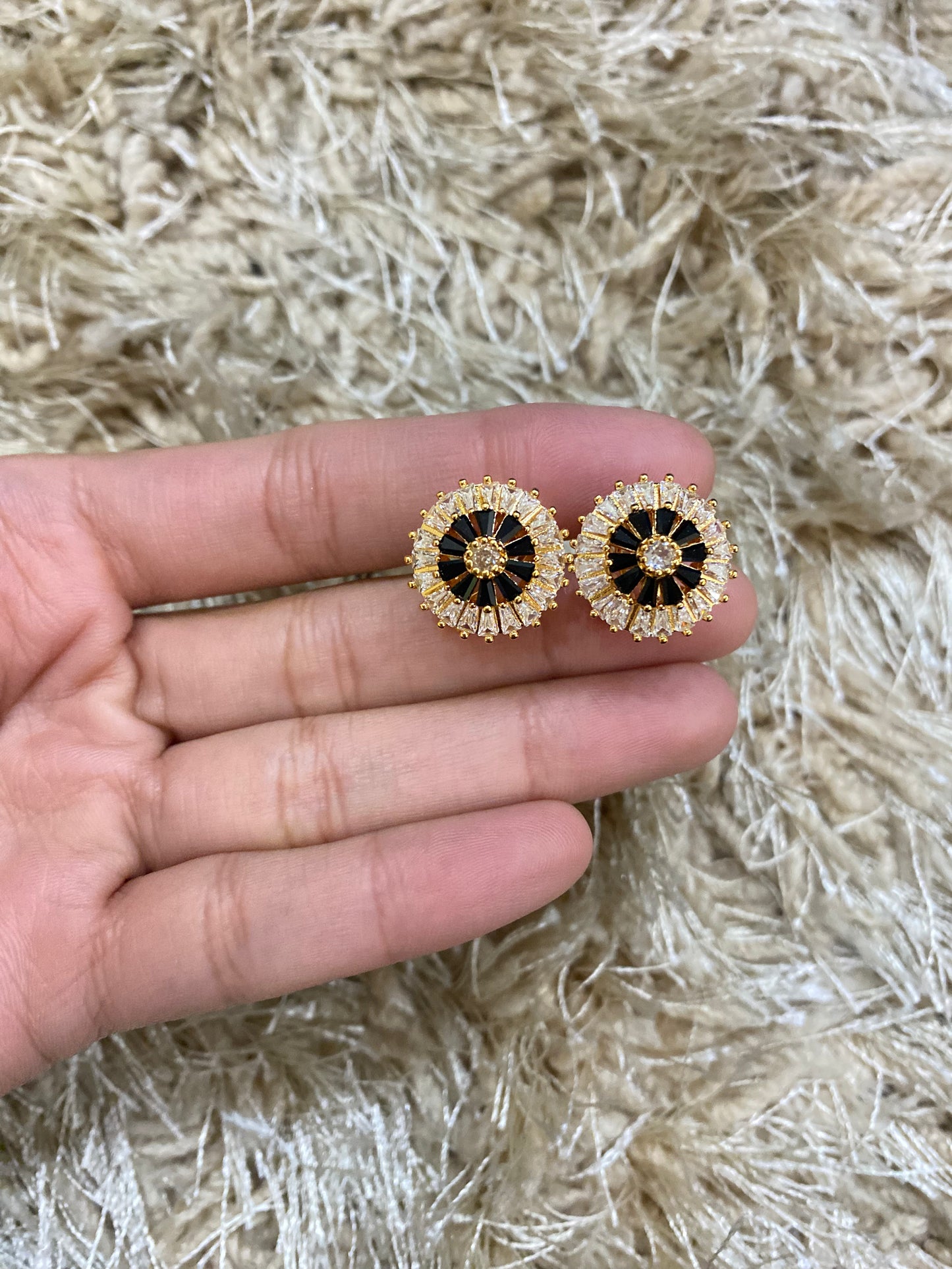 Black Circle Studs
