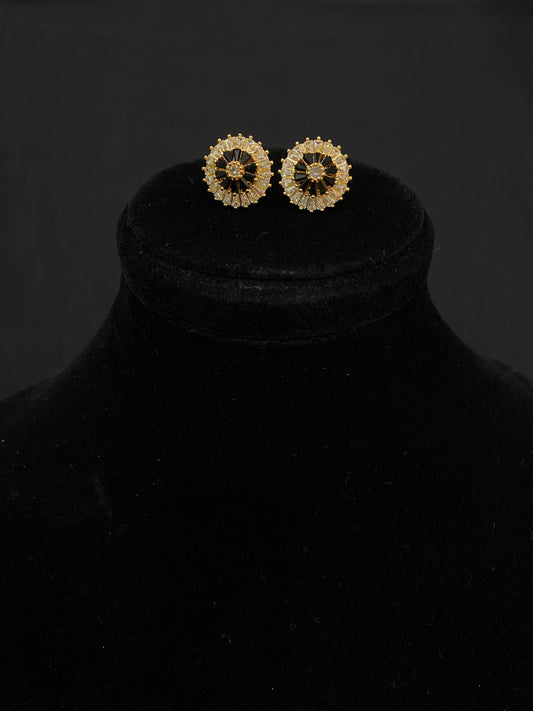 Black Circle Studs