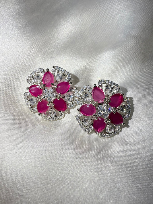 Fuchsia Petal Studs
