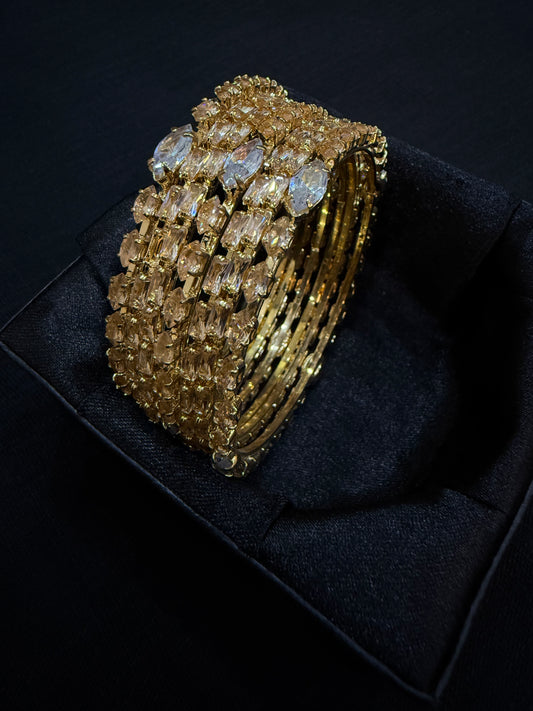 Champagne Spark Luxe Bangles (Set of 7)