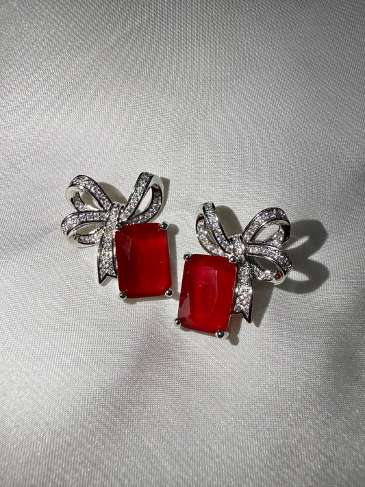 Scarlet Bow Studs