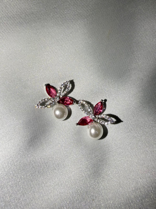 Fuchsia Pearl Earrings