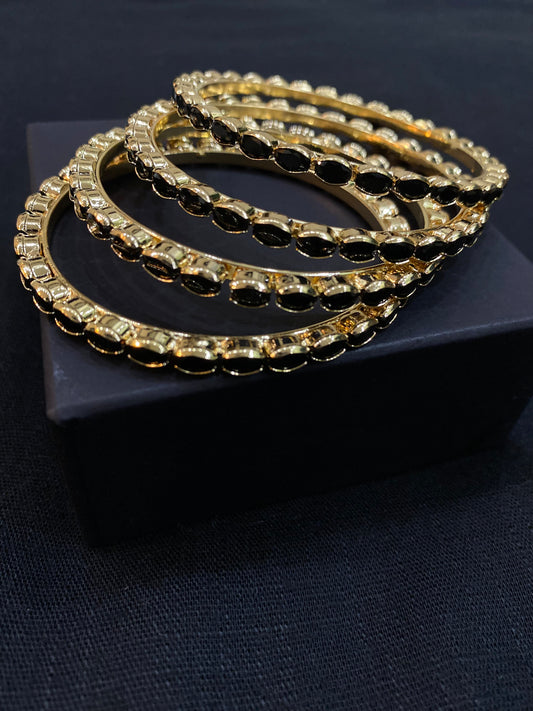 Midnight Black Bangles (Set of 4)