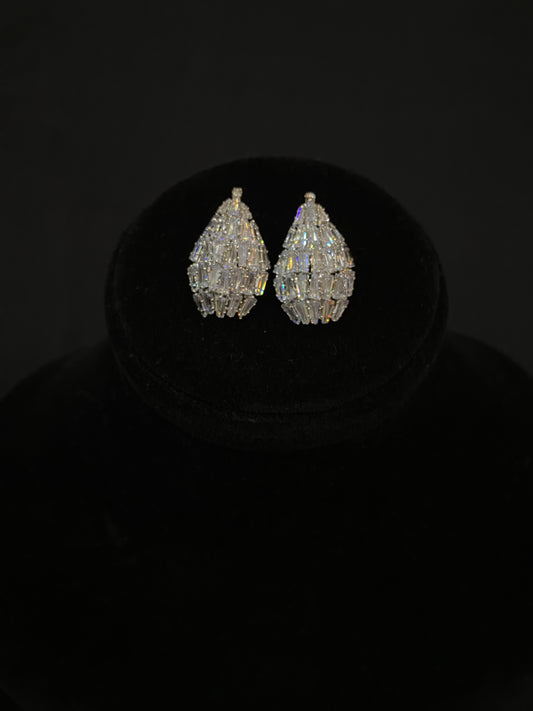 Silver Crystal Zircon Earrings