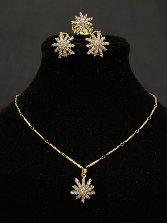 Starburst Crystal Locket Set 